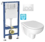 GEBERIT DuofixBasic s bílým tlačítkem DELTA21 + WC JIKA LYRA PLUS RIMLESS + SEDÁTKO DURAPLAST 458.103.00.2 21BI LY1