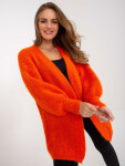 Oranžový chlupatý oversized cardigan OCH BELLA JEDNA VELIKOST