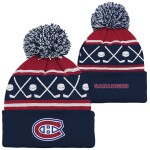 Outerstuff Dětská batolecí zimní čepice Montreal Canadiens NHL Face-Off Cuff Pom