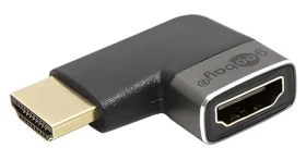 Goobay / Redukce HDMI A(M)-HDMI A(F) / Lomená vlevo / 8K/60Hz / Zlacené konektory (72010)