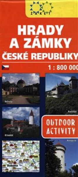 Hrady zámky České republiky 1:800 000,