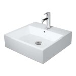 DURAVIT - Vero Air Umyvadlo nábytkové 50x47 cm, s přepadem, otvor pro baterii, WonderGliss, bílá 23505000271