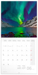 Nástěnný poznámkový kalendář 2026 NOTIQUE - Polární záře, 30 x 30 cm - BEZ ČEŠTINY