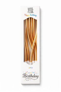 Dortové svíčky zakroucené metalické bronzové 6ks