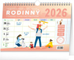 Kalendář 2026 Rodinný, plánovací, s háčkem, 30 x 21 cm
