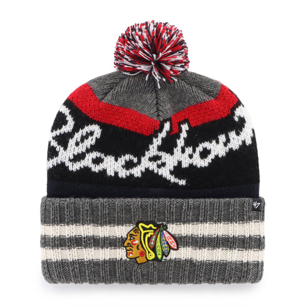 47 Brand Pánská zimní čepice Chicago Blackhawks NHL Hyperbolic ’47 Cuff Knit