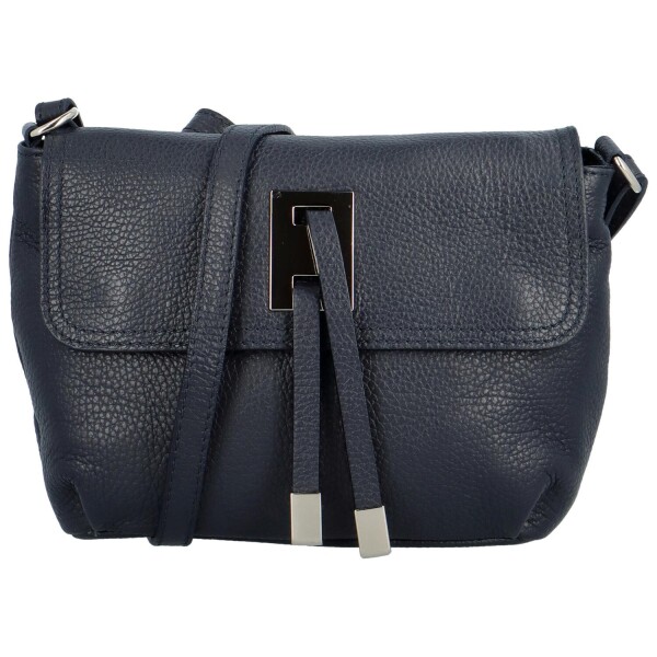 Stylová dámská kožená crossbody kabelka Elwing, tmavě modrá