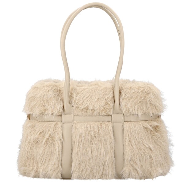 Módní dámská plyšová kabelka do ruky Pelaya, krémová