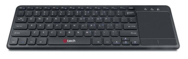 C-TECH WLTK-01 černá / Bezdrátová klávesnice s touchpadem / USB (WLTK-01)