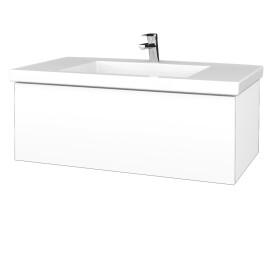 Dřevojas - Koupelnová skříňka VARIANTE SZZ 100 pro umyvadlo Metric - N01 Bílá lesk / L01 Bílá vysoký lesk 275020