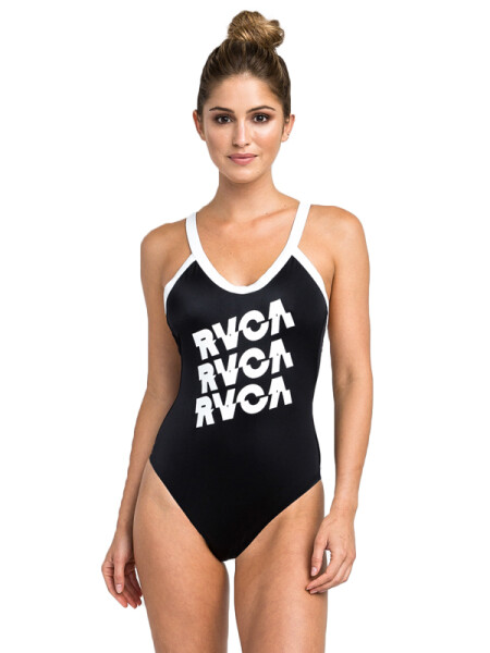 RVCA REAL TALK ONE PIECE black plavky jednodílné