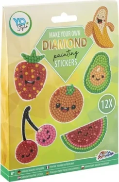 GRAFIX Diamantové malování samolepky Ovoce 12ks