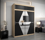Šatní skříň Abi Bo s nástavcem Barva korpusu: Dub artisan, Rozměry: 250 cm, Dveře: Dub artisan