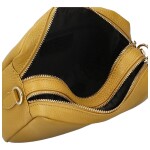 Módní dámská kožená crossbody kabelka Elpida, žlutá