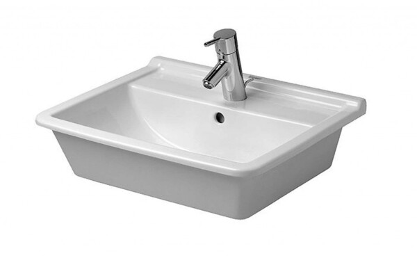 DURAVIT - Starck 3 Umyvadlo nábytkové 56x47 cm, s 1 otvorem pro baterii, s WonderGliss, bílá 03025600001