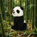 Plyšová panda sedící 15 cm, ECO-FRIENDLY