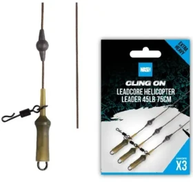 Nash Montáž Cling On Leadcore Helicopter Leader 75cm 45lb 3ks (T8191)