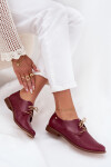 Dámské kožené elegantní šněrovací polobotky Zazoo 4238 bordó 39
