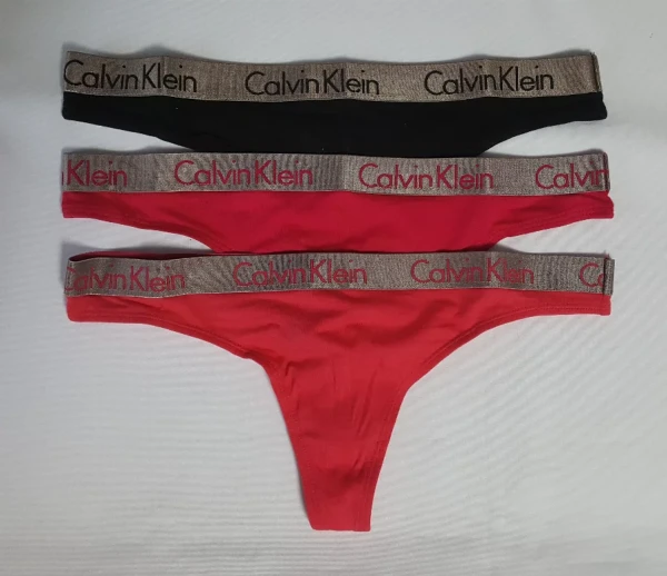 Dámské tanga Calvin Klein QD3560E 3 KUSY