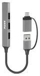 PORT CONNECT 900160 stříbrná / USB hub / 1x USB 3.0 / 3x USB 2.0 / USB-A/USB-C konektor (900160)