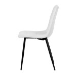 Jídelní židle, bílá, sametová látka, DCL-X7015 WT2