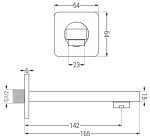MEXEN/S - Cube DR02 podomítkový vanový SET s vytokovou hubicí + slim sprcha 30, růžové zlato 77503DR0230-60