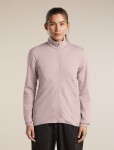 Dámská merino mikina ICEBREAKER Wmns Merino 560 Realfleece Elemental II LS Zip, Pink Quartz velikost: XL