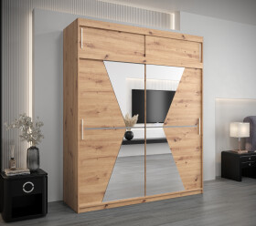 Šatní skříň Abi Ma s nástavcem Barva korpusu: Dub artisan, Rozměry: 200 cm, Dveře: Dub artisan