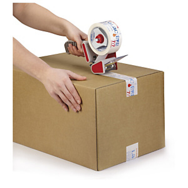 36 x PP lepicí páska s firemním potiskem RAJA, standardní, 2 barevný potisk,hnědá, 48mm x 66m