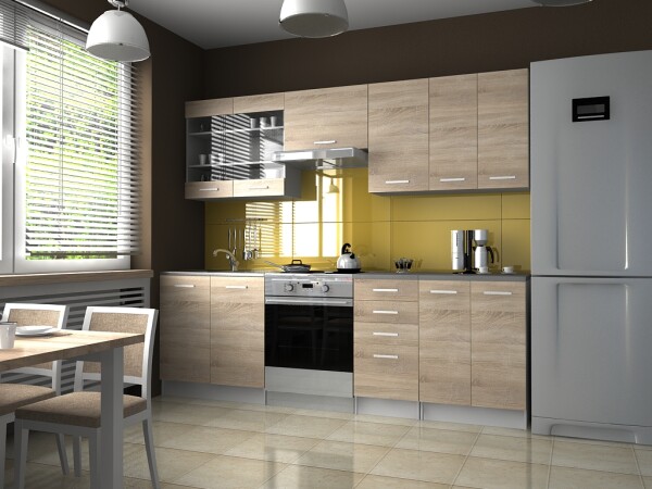 FRONTI Kuchyňská linka PAMELA 240x180 - Sonoma