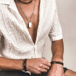 Pánský náramek Gerard - 6 mm tygří oko, pravá kůže, ocel, Hnědá 20,5 cm