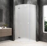 POLYSAN - GLOBE CHROME čtvrtkruhový sprchový kout 1000x900, matné sklo, levé GB2190MLC
