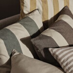Ferm Living Venkovní povlak na polštář Strand Dark Lichen/Parchment 50 x 50 cm, zelená barva, textil