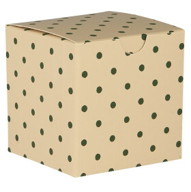 Ib Laursen Dárková papírová krabička Green Dots – menší, zelená barva, papír