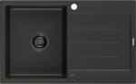 Bruno granitový dřez odkapávačem 795 495 mm, černá/zlatý metalik, černý sifon 6513791010-75-B