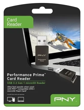 PNY Performance Prime černá / Čtečka paměťových karet / MicroSDXC / USB 3.2 Gen 1 (P-CRUAUSDDG3CPPR-GE)