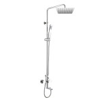 Mereo Nástenná baterie Viana 150mm se sprch.soupravou,otoč.ramínkem, ruční a talíř.sprchou slim 200x200mm CBE60101SD