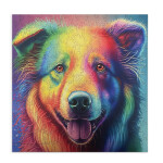 Wooden puzzle Multicolored Labrador A4