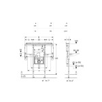 Duofix Předstěnová instalace pro umyvadlo Geberit ONE 90 cm, pro nástěnnou armaturu, podomítkový sifon a prvek Clou, na výšku místnosti 111.082.00.2