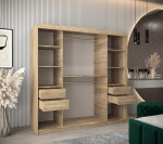 Šatní skříň Abi Y0 Barva korpusu: Dub artisan, Rozměry: 120 cm, Dveře: Černá