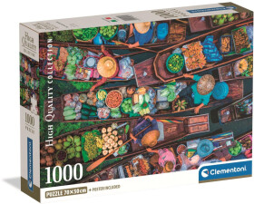 Puzzle 1000 dílků Thajský plovoucí trh - Clementoni