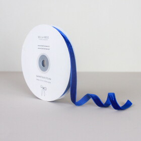 Bella Rose Sametová stuha 1 cm – Royal Blue (10 m), modrá barva, textil