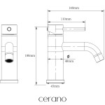 CERANO - Umyvadlová stojánková baterie Selma - nízká - černá matná CER-428665
