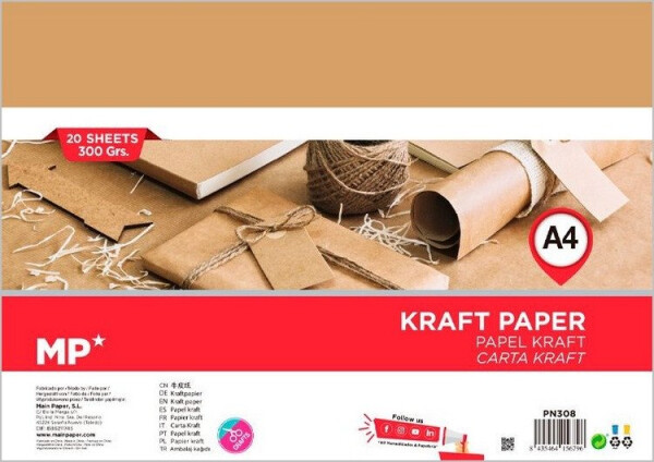 Papír A4 kraftový 20l 300g