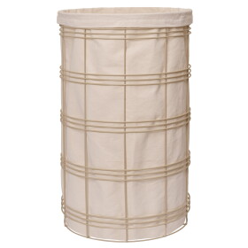 Ferm Living Koš na prádlo Fio Cashmere/Natural, krémová barva, kov