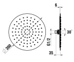 Laufen - Sprchové příslušenství Hlavová sprcha, průměr 30 cm, matná černá H3679810812321