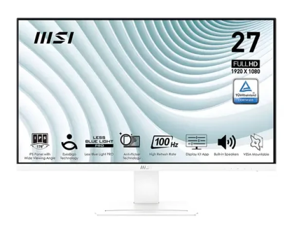 27" MSI MP273AWDE bílá / Monitor / IPS / FHD / 100Hz / HDMI + DP / VESA (9S6-3PB4CH-094)