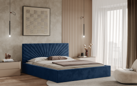 FRONTI Postel BACOLI 160x200 modrá s úložným prostorem