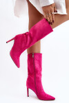 Dámské polobotky do půlky lýtek na jehle fuksiová Odetteia 36