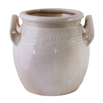 Kameninový květináč Brobacka Beige High 21x20 cm Strömshaga - Strömshaga Keramický obal na květiny Brobacka Beige 4 l, šedá barva, keramika